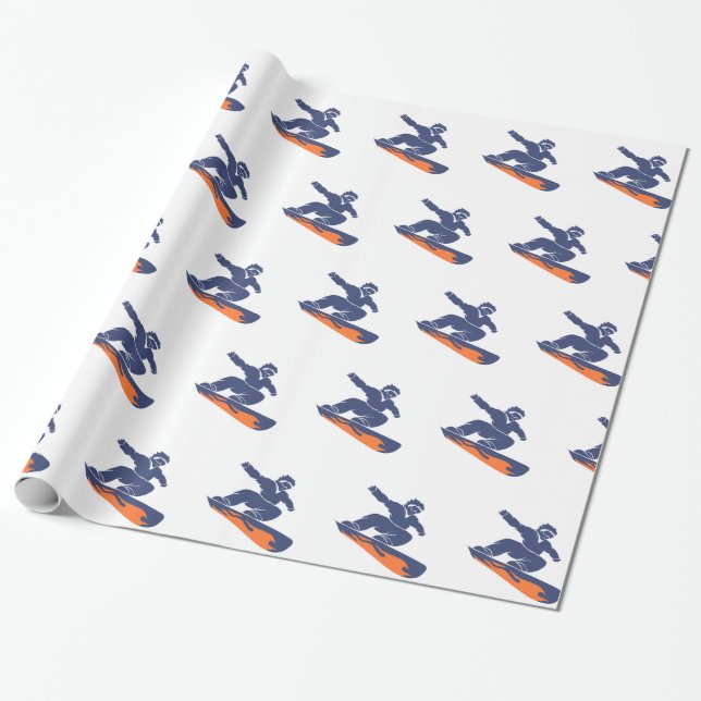 Snowboarder silhouette - Choose background color Wrapping Paper (Unrolled)