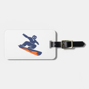 Snowboarder silhouette - Choose background colour Luggage Tag