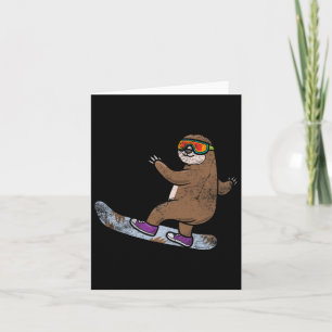 Snowboarder Sloth Lover Snowboarding Snow Winter S Card