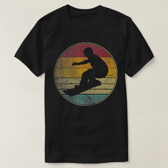 Snowboarder Snow Board Retro Ski Snowboard Mountai T-Shirt (Design Front)