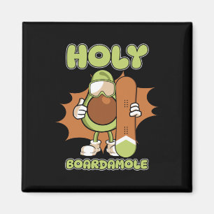 Snowboarder Snowboard - Snowboarding Avocado Holy  Magnet