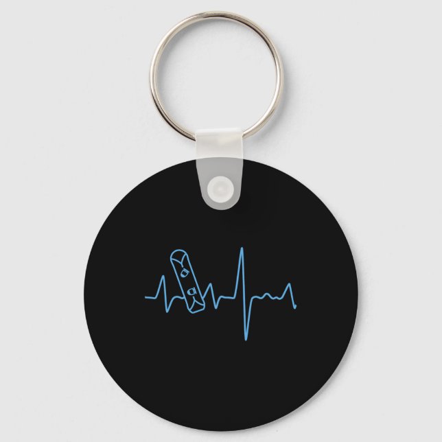 Snowboarder Snowboarding Heartbeat Winter Ski Spor Key Ring (Front)