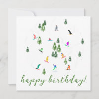 Snowboarder Snowboarding Illustration Birthday