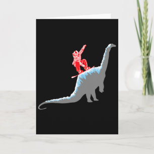 Snowboarder Snowboarding Mountain Snowboard Dinosa Card