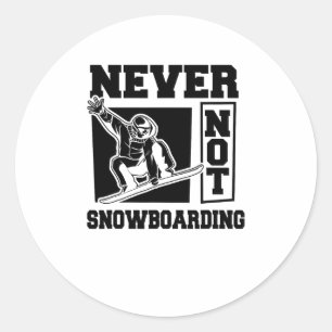 Snowboarder Snowboarding - Winter Sports Snowboard Classic Round Sticker