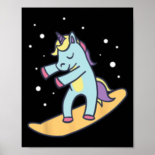 Snowboarder Unicorn Snowboarding Winter Sports Ski Poster