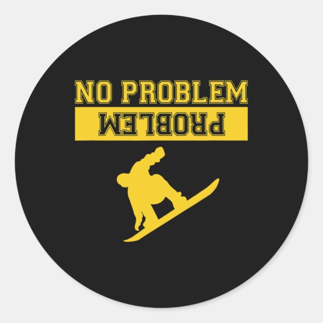 Snowboarder Upside Down Joke  Classic Round Sticker (Front)