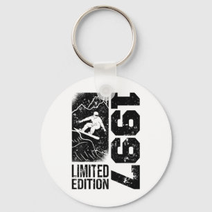 Snowboarder Vintage 1997 Birthday Snowboarding Sno Key Ring