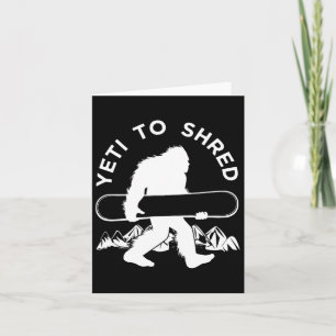 Snowboarder Yeti T Shirt Card