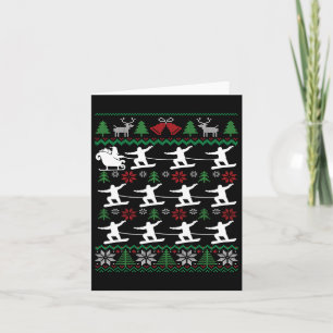 Snowboarders Pulling Santa Snowboarding Christmas Card