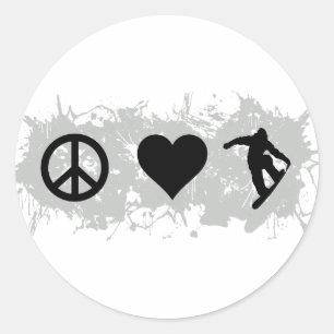 Snowboarding 3 classic round sticker