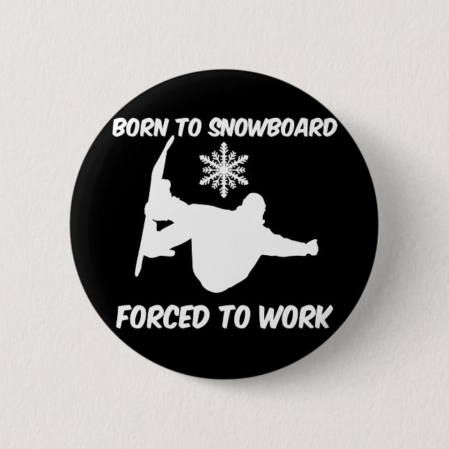 Snowboarding 6 Cm Round Badge (Front)