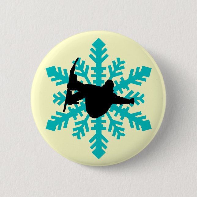 Snowboarding 6 Cm Round Badge (Front)