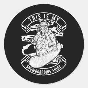 Snowboarding Activity Outdoor Mountain Skiing Recr Classic Round Sticker