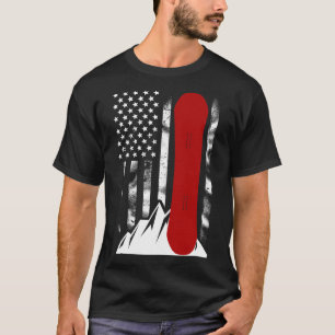Snowboarding American Flag Skiing Snowboard For Wo T-Shirt
