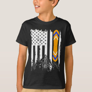 Snowboarding American Flag Winter Sports Mountains T-Shirt