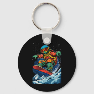 Snowboarding Animals- Turtle On A Snowboard Snowbo Key Ring
