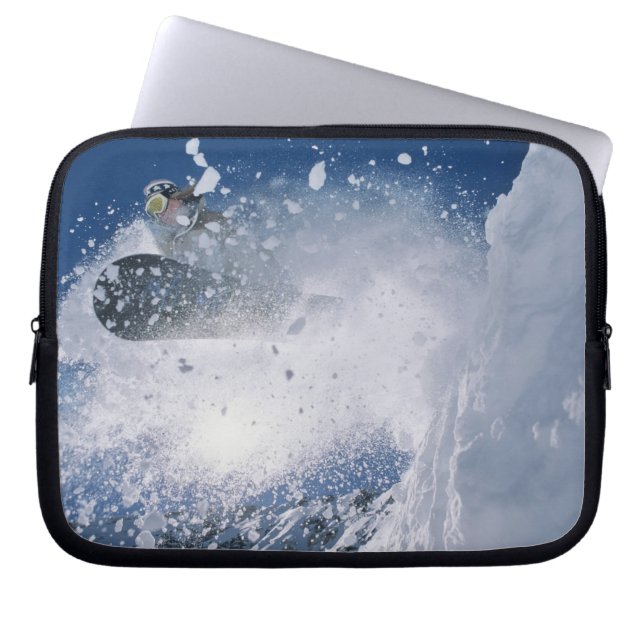 Snowboarding at Snowbird Resort, Wasatch Laptop Sleeve (Front)