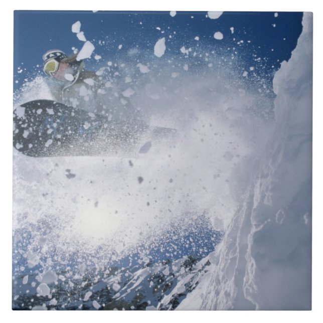 Snowboarding at Snowbird Resort, Wasatch Tile (Front)