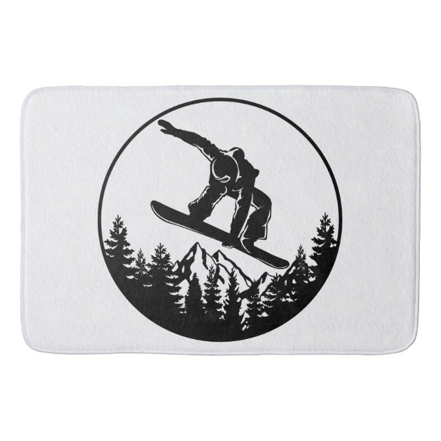 Snowboarding Bath Mat (Front)