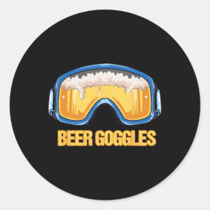Snowboarding - Beer Goggles - Ski Mountain Classic Round Sticker