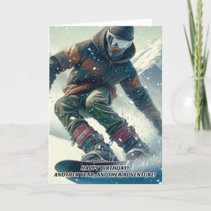 Snowboarding Birthday Card