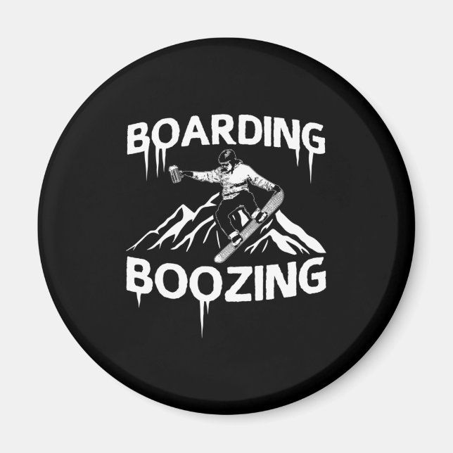 Snowboarding Boozing Magnet (Front)