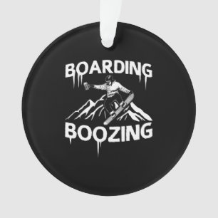 Snowboarding Boozing Ornament