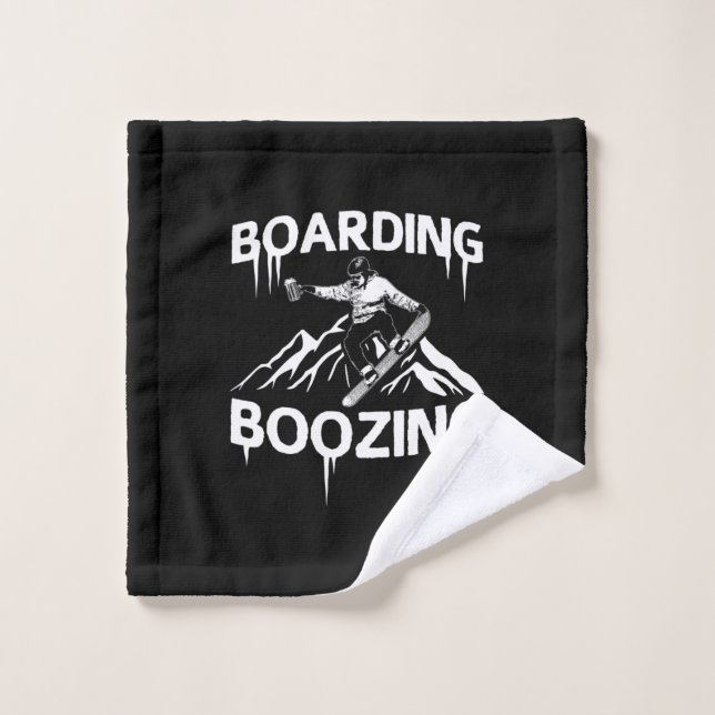 Snowboarding Boozing Wash Cloth (Wash Cloth)