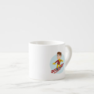 Snowboarding boy cartoon espresso cup