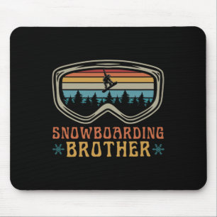 Snowboarding Brother Matching Family Snowboard Tri Mouse Pad