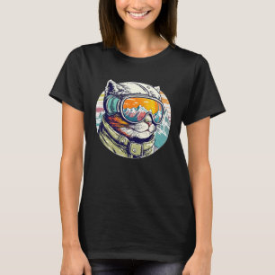 Snowboarding Cat Cool Snowboarder or Skier Mountai T-Shirt