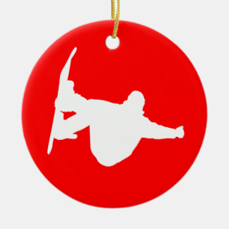 snowboarding ceramic tree decoration
