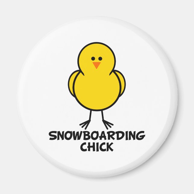 Snowboarding Chick Magnet (Front)