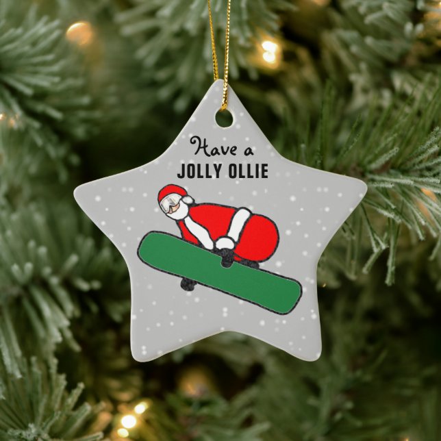 Snowboarding Christmas Collectable Ceramic Tree Decoration (Tree)
