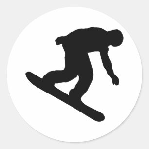 Snowboarding Classic Round Sticker