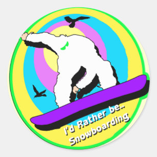 Snowboarding Classic Round Sticker