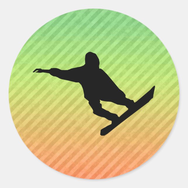 Snowboarding Classic Round Sticker (Front)