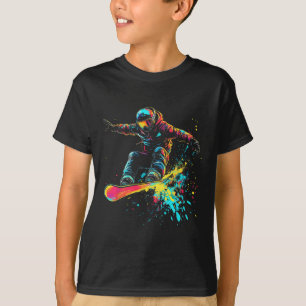 Snowboarding Colour Paint Splash Snowboarder Downh T-Shirt