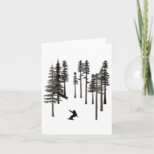 Snowboarding Cool Freestyle Snowboarder In Tall Pi Card