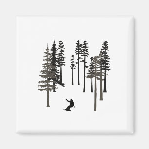 Snowboarding Cool Freestyle Snowboarder In Tall Pi Magnet