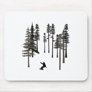 Snowboarding Cool Freestyle Snowboarder In Tall Pi Mouse Pad