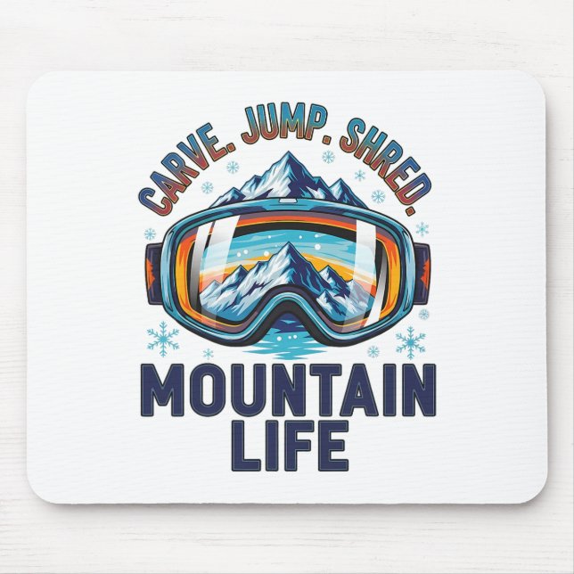 Snowboarding Cool Snowboarder Skiing Downhill Free Mouse Pad (Front)