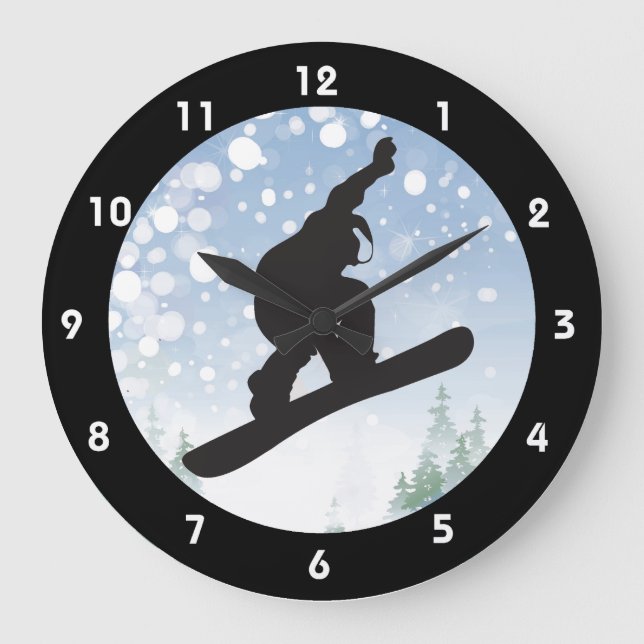 Snowboarding Design Clock (Front)