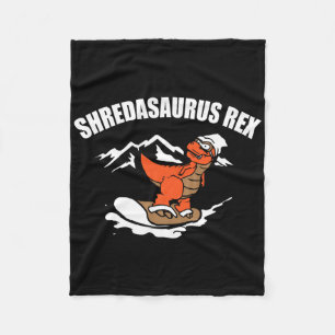 Snowboarding Dinosaur Funny Snowboard Kid Gift  Fleece Blanket