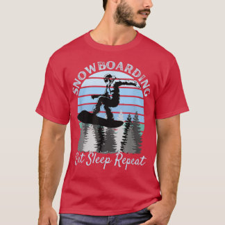 Snowboarding Eat Sleep Repeat Cool Vintage Blue Su T-Shirt