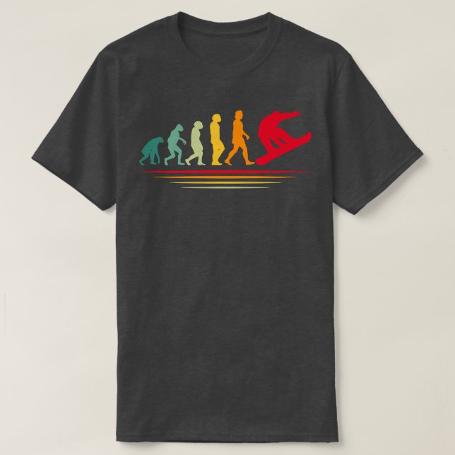Snowboarding Evolution Funny Snow Boarding Epert W T-Shirt (Design Front)