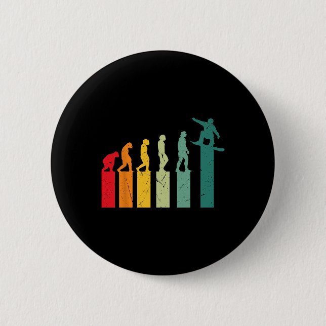 Snowboarding Evolution Mountains Ski Slope Snowboa 6 Cm Round Badge (Front)