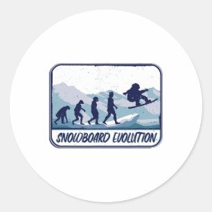 Snowboarding Evolution Ride The Shifting Slopes Classic Round Sticker