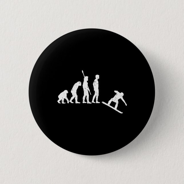 Snowboarding Evolution - Snowboard  6 Cm Round Badge (Front)